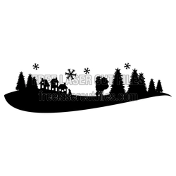 Santa Claus Christmas Scene Laser Cut Tree Silhouette