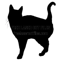 Standing Cat Silhouette Laser Cut File, Ready to Cut
