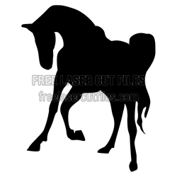 Standing Horse Silhouette Laser Cut File, Ready to Cut