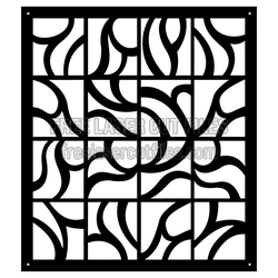 Abstract Curved Laser Cut Panel Screen Pattern
