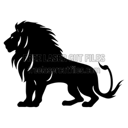 Majestic Standing Lion Silhouette Laser Cut File