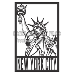 New York City Statue of Liberty Laser Cut Wall Decor