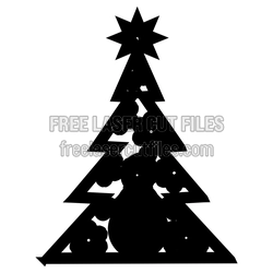 Snowman Christmas Tree Laser Cut Design, Ready to Cut