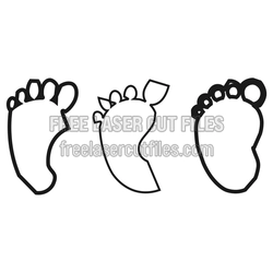 Baby Footprint Laser Cut File, Cute Newborn Keepsake