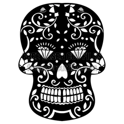 Decorative Sugar Skull Laser Cut Design for Halloween