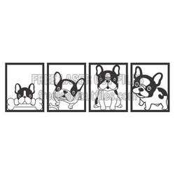 French Bulldog Puppy Portraits Laser Cut File Set
