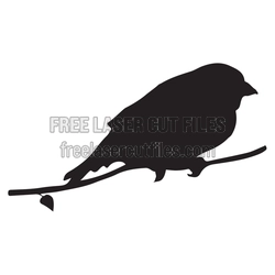 Perched Bird Silhouette Laser Cut File, Ready to Cut