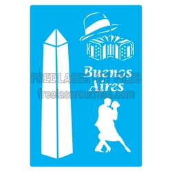 Buenos Aires Travel Stencil Laser Cut File