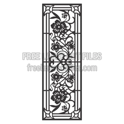 Floral Stained Glass Style Panel Laser Cut File