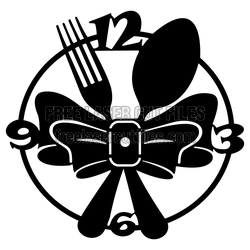 Fork and Spoon Wall Clock Laser Cut File