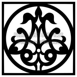 Ornamental Floral Panel Pattern for Laser Cutting