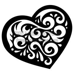 Ornamental Heart Clipart Cut File for Love Decor