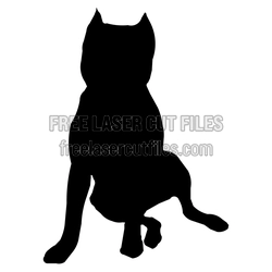 Seated Dog Silhouette Ready to Cut Laser File