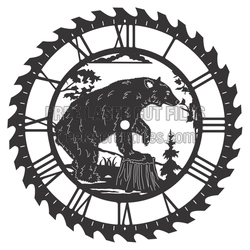 Bear Forest Wall Clock Laser Cut File, Ready to Cut