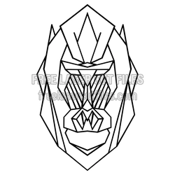 Geometric Polygon Gorilla Face Laser Cut Vector