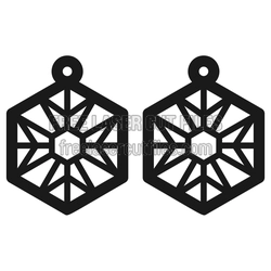 Geometric Snowflake Earrings Laser Cut File, Ready to Cut