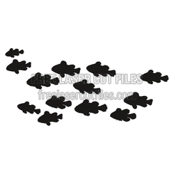School of Fish Silhouette Laser Cut Template