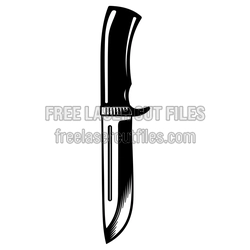 Vintage Retro Hunting Knife Laser Cut Template