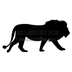 Walking Lion Silhouette Laser Cut File, Ready to Cut