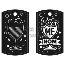 Beer Mug Laser Cut Sign with Cheers Now Design