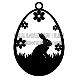 Bunny on Easter Egg Ornament SVG, Ready to Cut