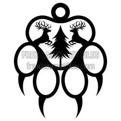 Christmas Deer Ornament with Pine Tree Laser Cut File