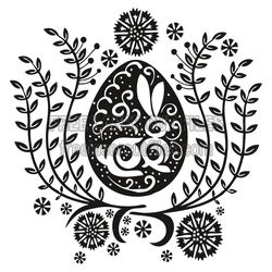 Easter Bunny Egg Floral Laser Cut Design