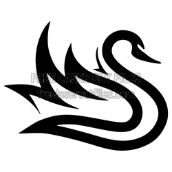 Elegant Swan Silhouette Laser Cut Clipart Design