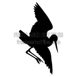 Flying Stork Silhouette Laser Cut File for DIY Decor