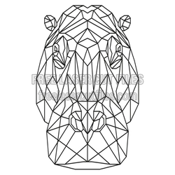 Geometric Hippo Head Laser Cut File, Ready to Cut