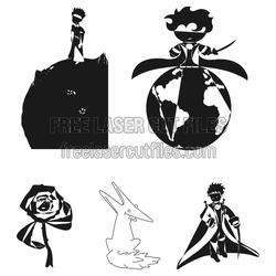 Little Prince Character Figures Laser Cut File Set