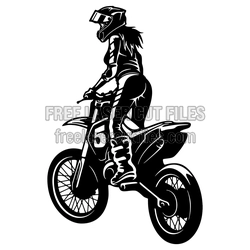 Motocross Rider on Dirt Bike Laser Cut Design