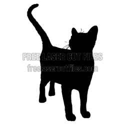 Standing Cat Silhouette Laser Cut File, Ready to Cut