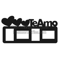 Heart Team Photo Frame Laser Cut File, Free SVG Template