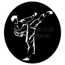 Karate High Kick Silhouette Free Laser Cut Design
