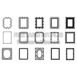 Ornate Openwork Picture Frame Set, Laser Cut Templates