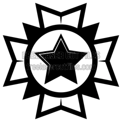 Army Star Badge Clipart Vector Template for Laser Cutting