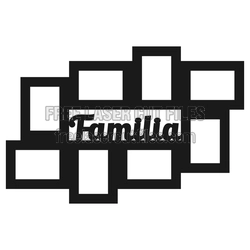 Family Photo Frame with Phrases, Laser Cut Free Design