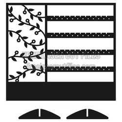 Floral Jewelry Organizer with Slots, Ready to Cut File