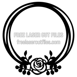 Floral Wreath Circle Frame Ready to Cut Free Design