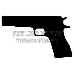 Pistol Silhouette Laser Cut File, Ready to Cut