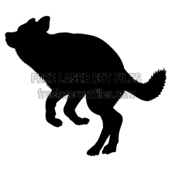 Running Wolf Silhouette Laser Cut File, Ready to Cut
