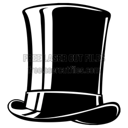 Top Hat Cartoon Clipart Laser Cut File, Ready to Cut