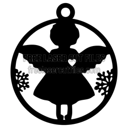 Christmas Angel Ornament Laser Cut File, Ready to Cut
