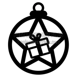 Christmas Ornament Star with Gift Laser Cut File