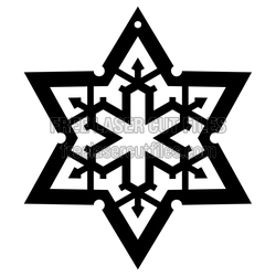 Christmas Snowflake Ornament Laser Cut File, Ready to Cut