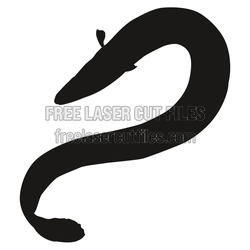 Curved Snake Silhouette Laser Cut File, Ready to Cut