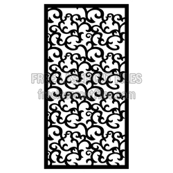 Ornamental Scroll Panel Laser Cut Pattern for Doors