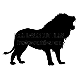 Roaring Lion Silhouette Laser Cut File, Ready to Cut