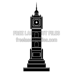 Big Ben Clock Tower Silhouette Laser Cut Design